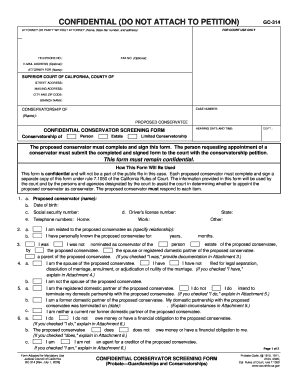 California Conservatorship Screening Form