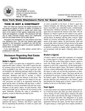 New York State Disclosure Form for Buyer and Seller