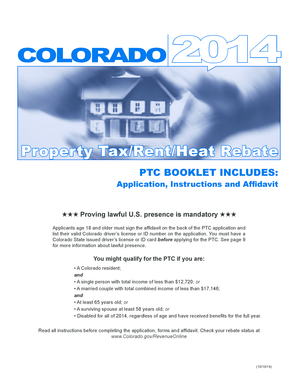 Colorado Property Tax/Rent/Heat Rebate Application