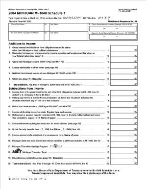 Michigan MI-1040 Schedule 1