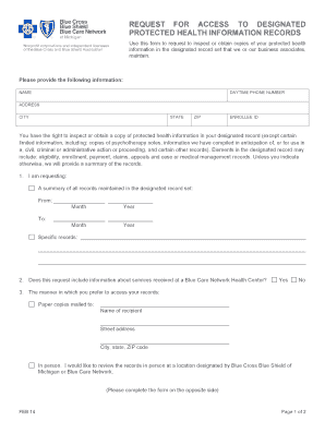 Request for Access to Protected Health Information Records