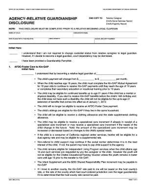 California Relative Guardianship Disclosure Form