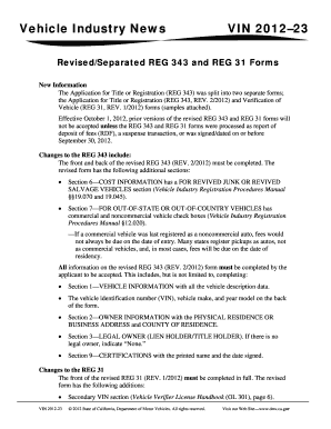 California Vehicle Title or Registration Application