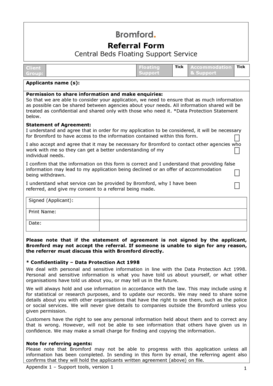 Referral Form for Floating Support Service