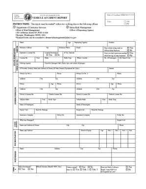Washington State Vehicle Accident Report