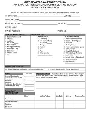 Altoona Building Permit Application