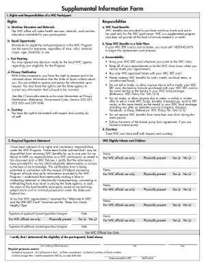 WIC Participant Rights and Responsibilities Form