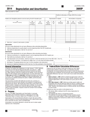California Depreciation and Amortization Form 3885P