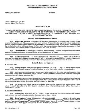 Chapter 13 Bankruptcy Plan