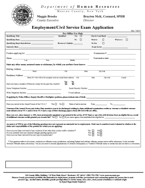 Monroe County Civil Service Exam Application