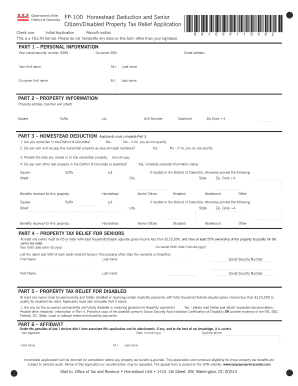 District of Columbia Homestead Deduction Application