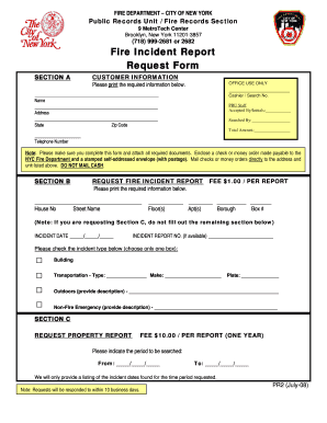 Fire Incident Report Request Form