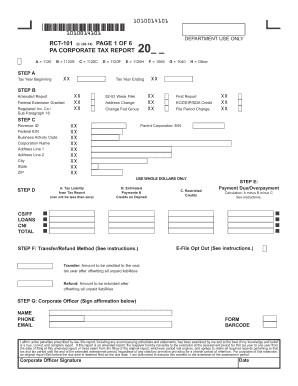 PA Corporate Tax Report 20
