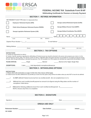 Federal Income Tax Withholding Certificate for Pension or Annuity
