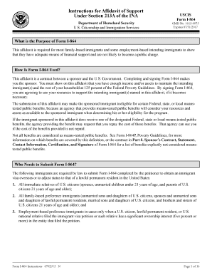 Affidavit of Support Form I-864