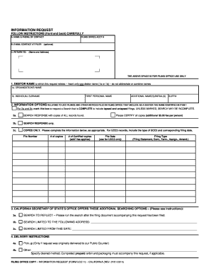 California UCC11 Information Request Form