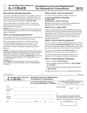 Illinois IL-1120-ES Tax Payment Form