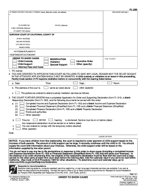 California Order to Show Cause