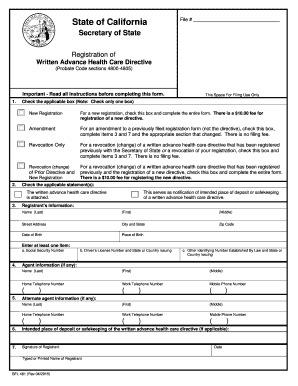 California Advance Health Care Directive Registration