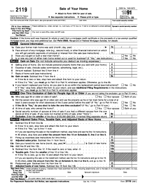 Form 2119 Sale of Your Home
