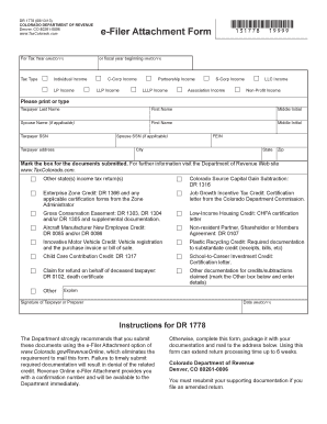 Colorado DR 1778 Tax Attachment Form
