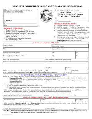Alaska Minor Work Permit