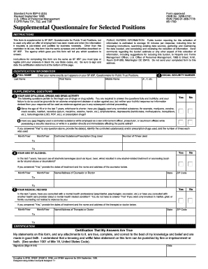 Supplemental Questionnaire for Selected Positions