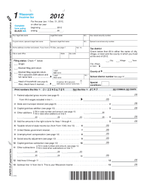 Wisconsin Income Tax Form 2012