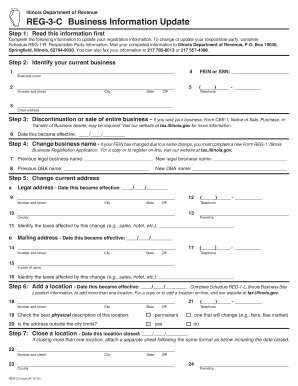 Illinois Business Information Update Form REG-3-C