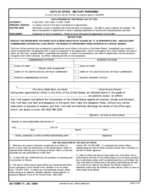 Oath of Office - Military Personnel