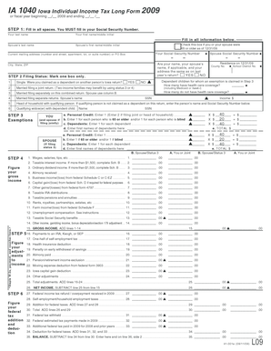 Iowa Individual Income Tax Long Form 2009