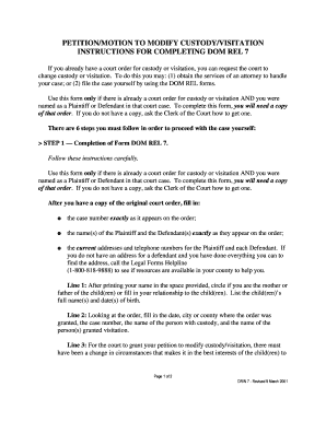 Petition/Motion to Modify Custody/Visitation
