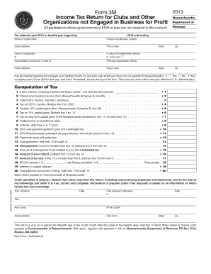 Massachusetts Form 3M 2013