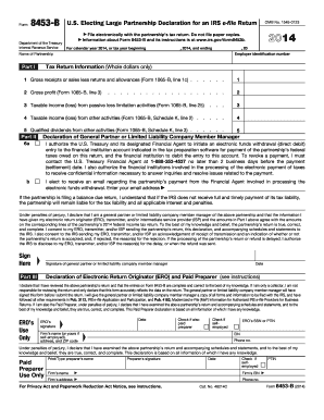 Form 8453-B U.S. Electing Large Partnership Declaration