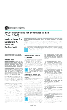 2008 Instructions for Schedules A & B (Form 1040)