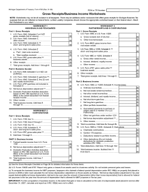 Michigan Form 4700 Gross Receipts Worksheet
