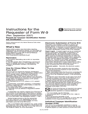 Instructions for Requester of Form W-9