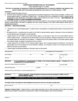 California Adoption Information Request Form