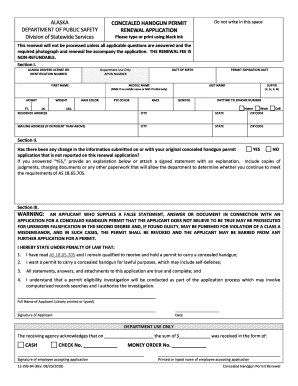 Alaska Concealed Handgun Permit Renewal