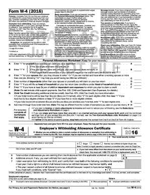 IRS Form W-4 2016