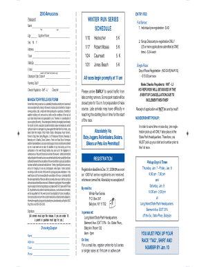 Winter Run Series Registration Form