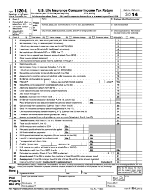 Form 1120-L US Life Insurance Company Income Tax Return