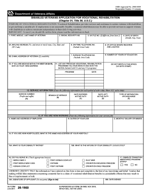 Disabled Veterans Application for Vocational Rehabilitation