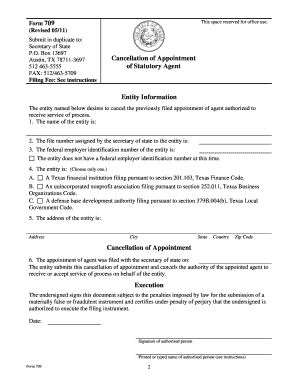 Texas Statutory Agent Cancellation Form