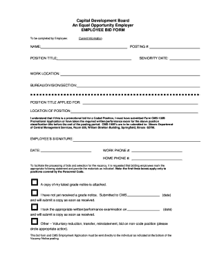 Employee Bid Form