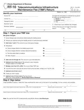 Illinois RT-10 Telecommunications Infrastructure Maintenance Fee Return
