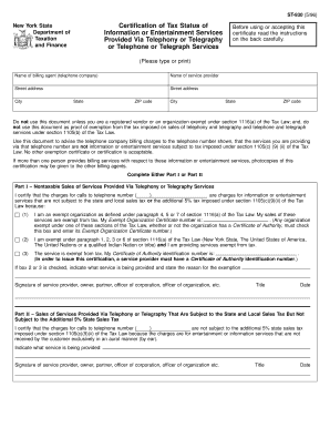 New York State Certification of Tax Status