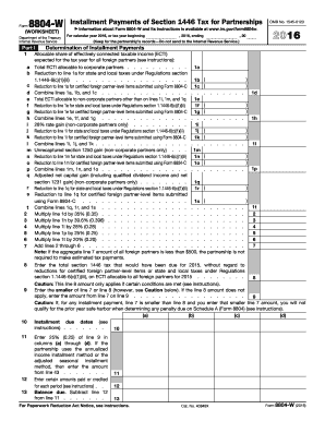Form 8804-W Worksheet