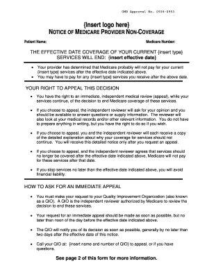 Notice of Medicare Provider Non-Coverage