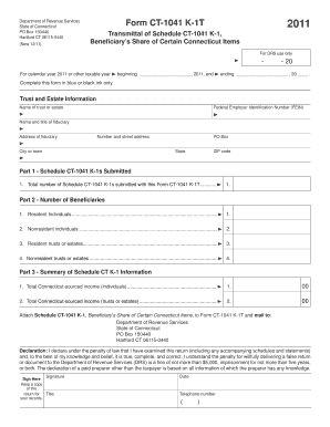 Connecticut Form CT-1041 K-1T